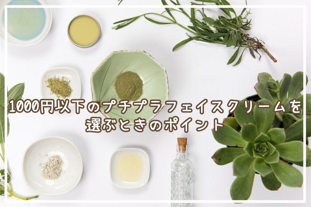 1000円以下のプチプラフェイスクリームを選ぶ時のポイント